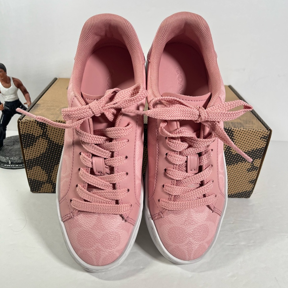 Coach High Line Sneaker Woman's Signature Canvas Powder Pink NWT - Picture 3 of 8